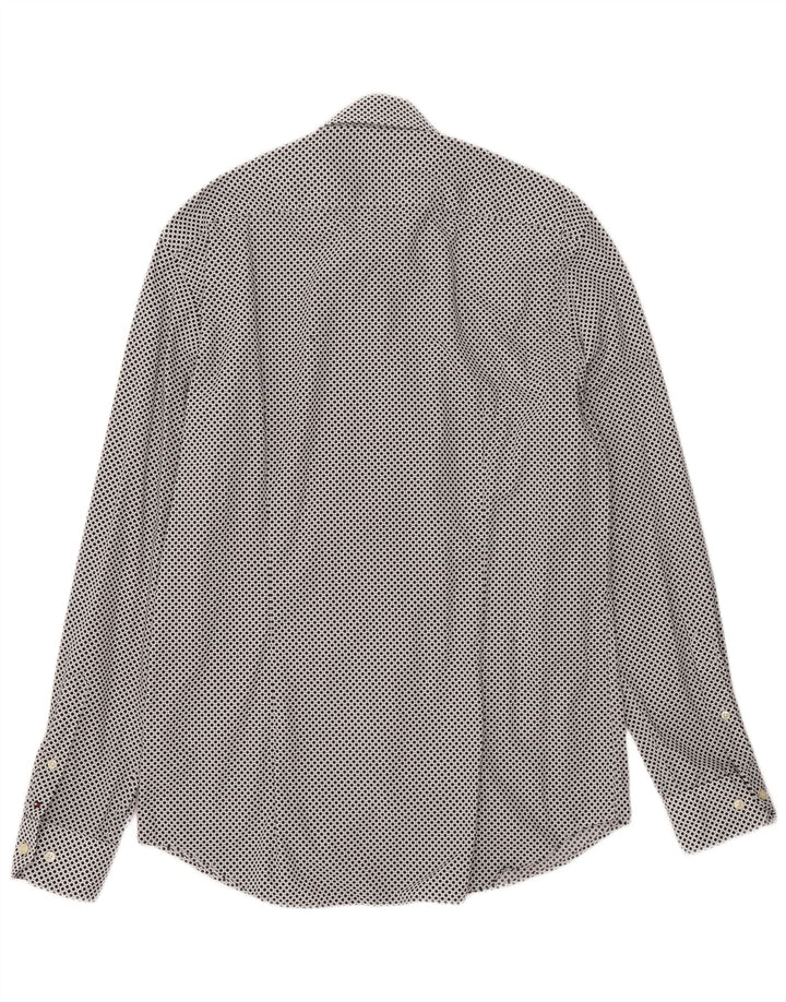 Tommy Hilfiger camisa masculina sob medida tamanho 41 16 grande azul marinho manchado