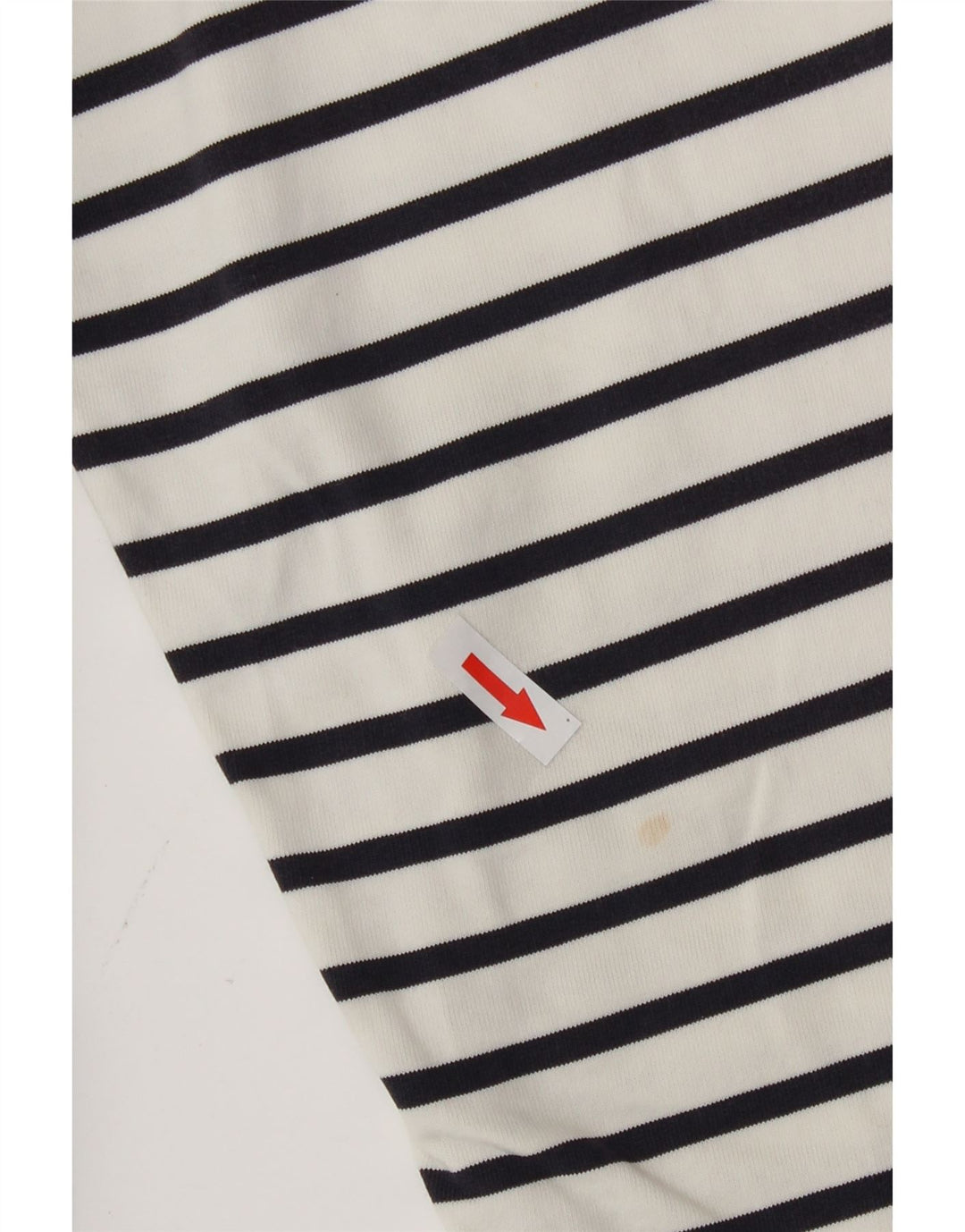 Suéter feminino Joules com gola redonda e botão UK 16 listrado branco grande