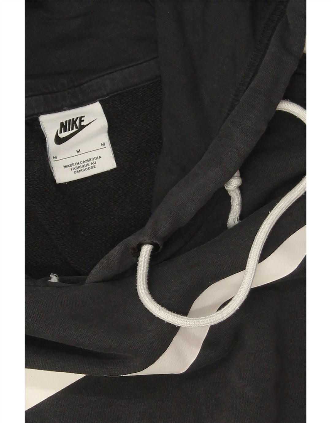 Nike masculino gráfico moletom com capuz médio algodão preto