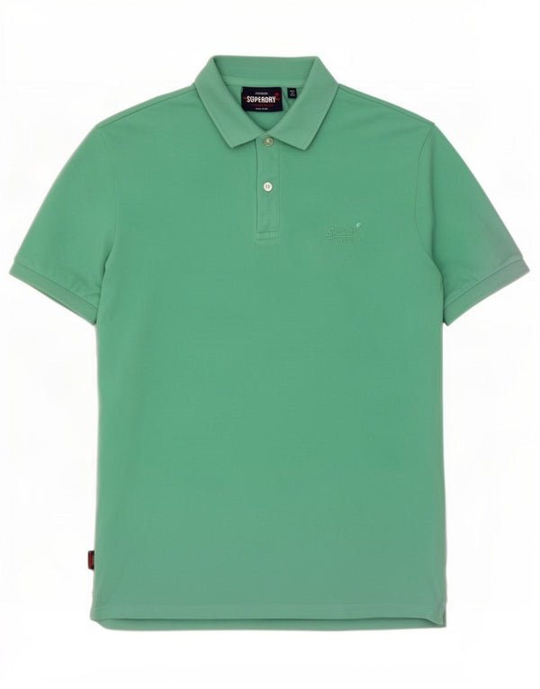 Camisa polo masculina Superdry algodão verde médio