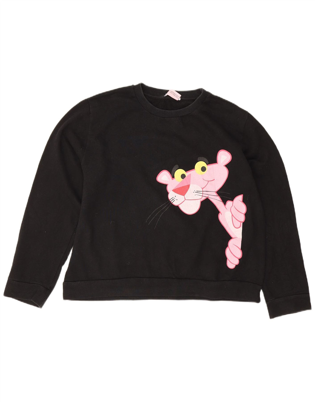 Zara Womens Pink Panther Oversized Moletom Jumper Reino Unido 14 Médio Preto