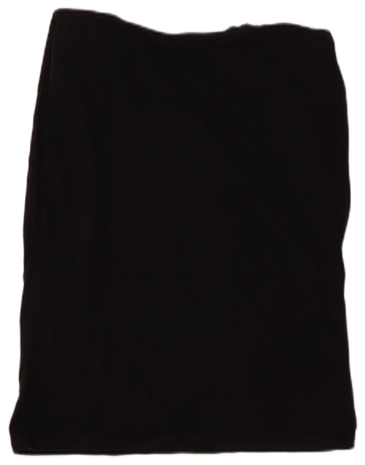 Zara Womens Vest Top UK 14 Médio Algodão Preto