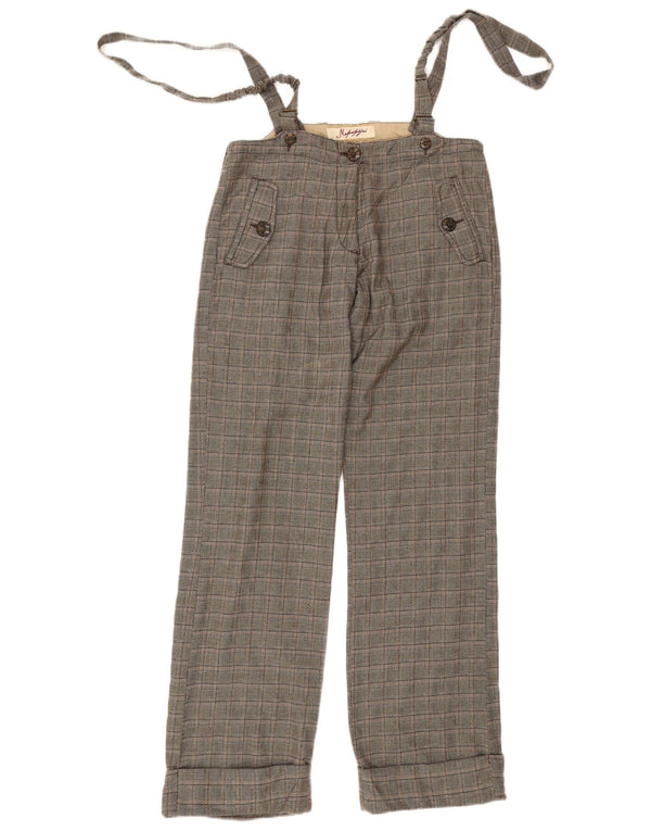 Calça feminina Napapijri Geographic Dungarees EU 42 Grande W32 L33 cinza
