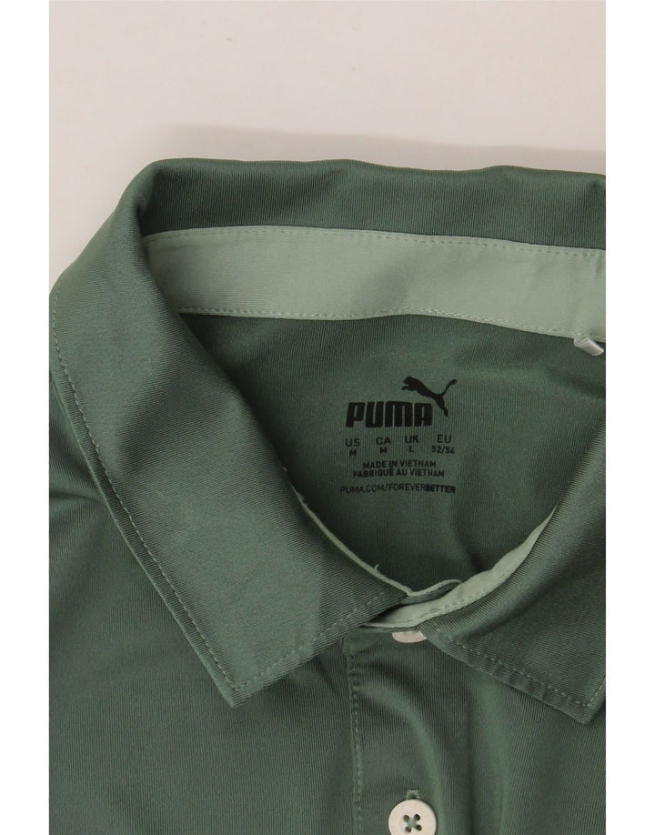 Camisa polo masculina PUMA listrada verde médio