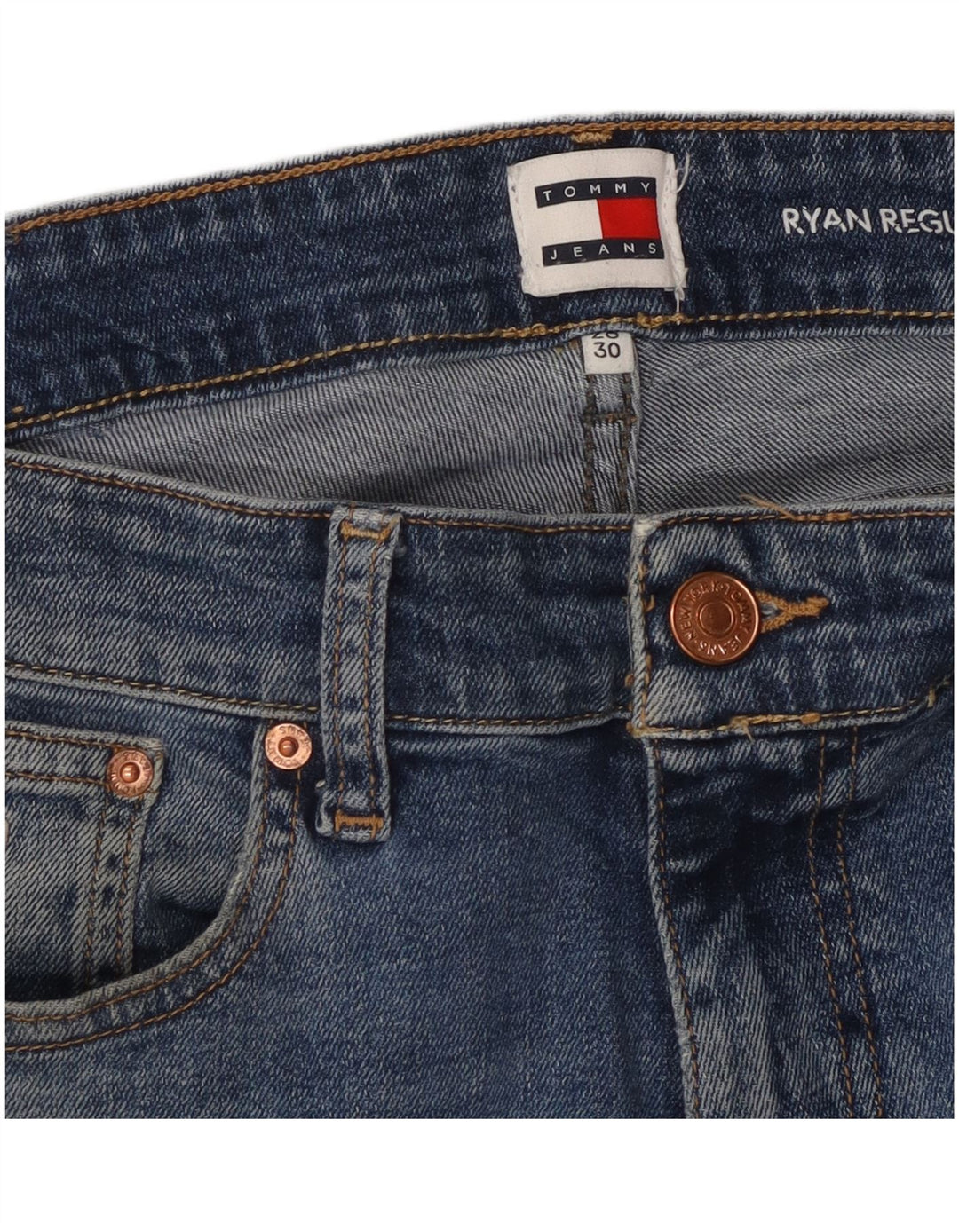 TOMMY HILFIGER Masculino Ryan Regular Straight Jeans W28 L30 Azul