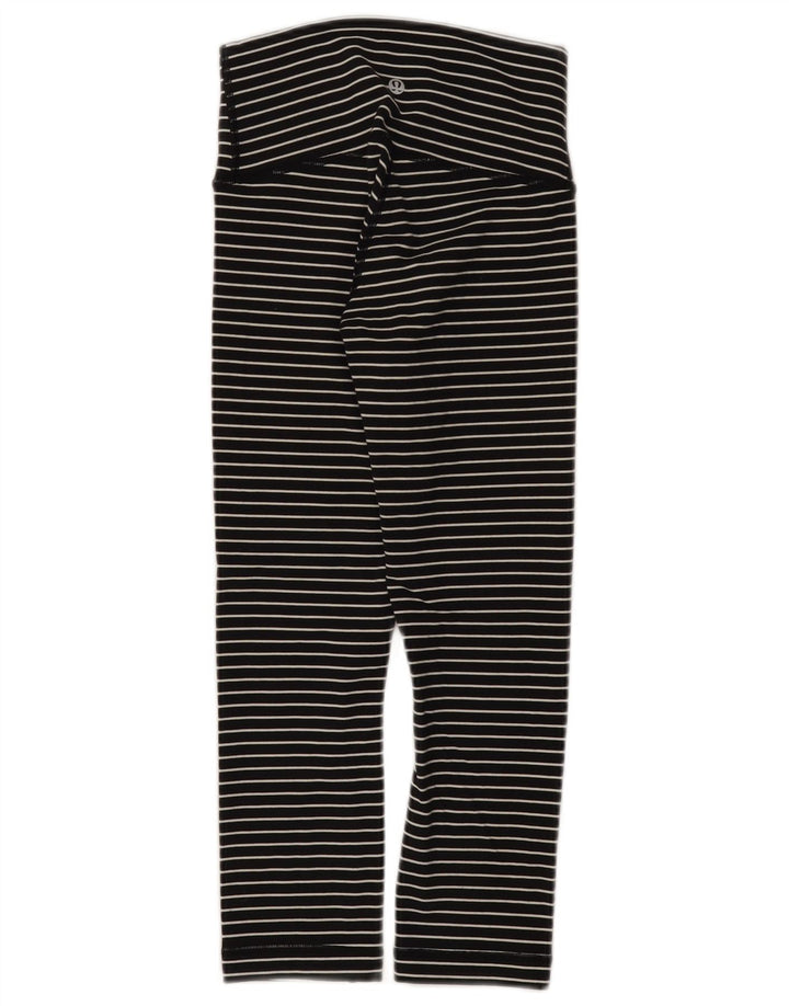 Lululemon Leggings para meninas 7-8 anos nylon listrado preto