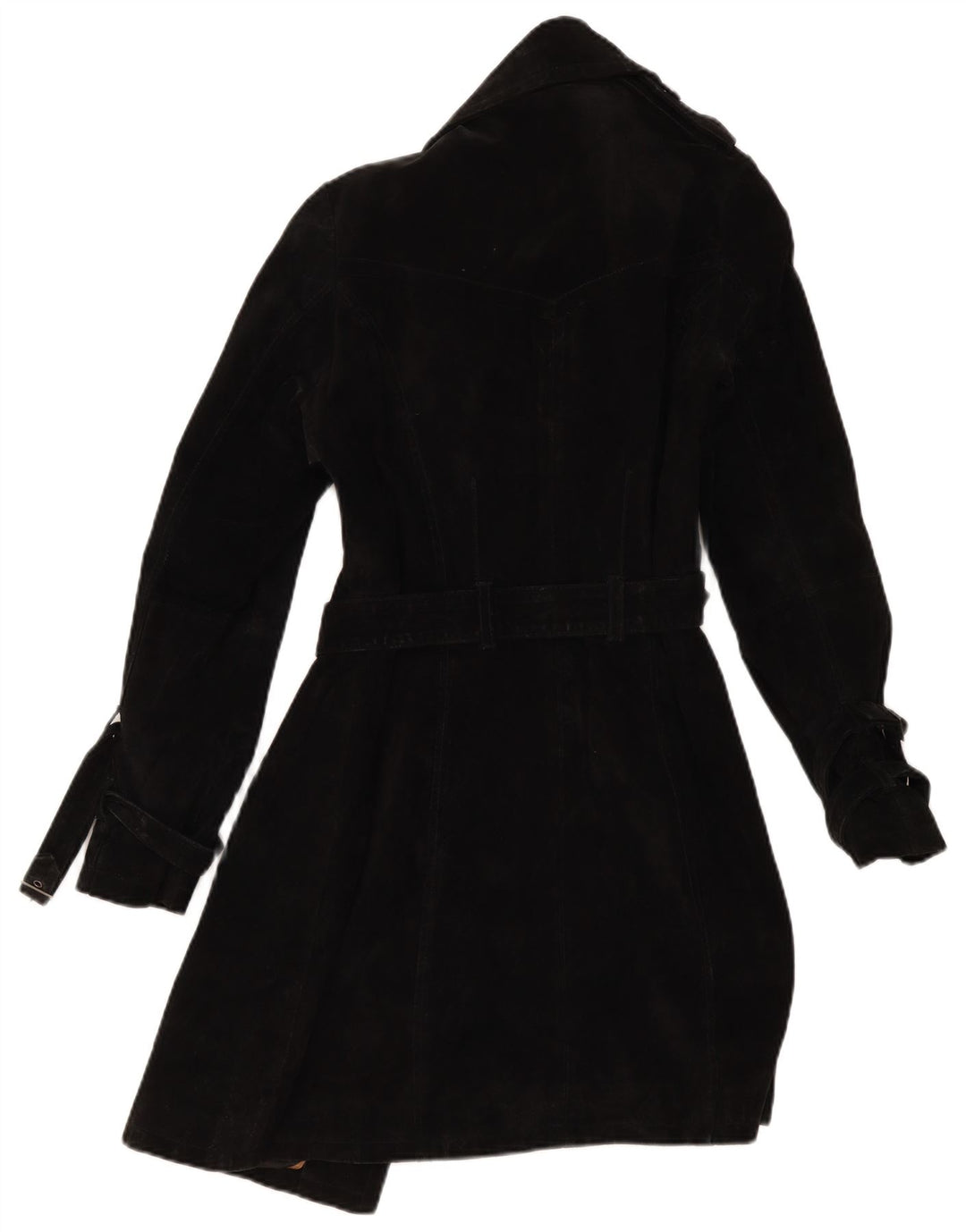 Casaco feminino de camurça duplo MONTGOMERY IT 40 pequeno couro preto
