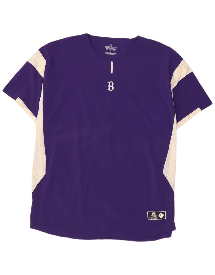 Camiseta masculina RUSSELL ATLÉTICA Top grande roxo colorido em nylon