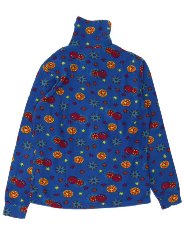Conte of Florence Suéter masculino de lã com zíper e gola média floral azul médio