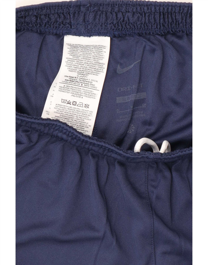 Shorts esportivos masculinos Nike Dri Fit Slim pequenos poliéster azul marinho