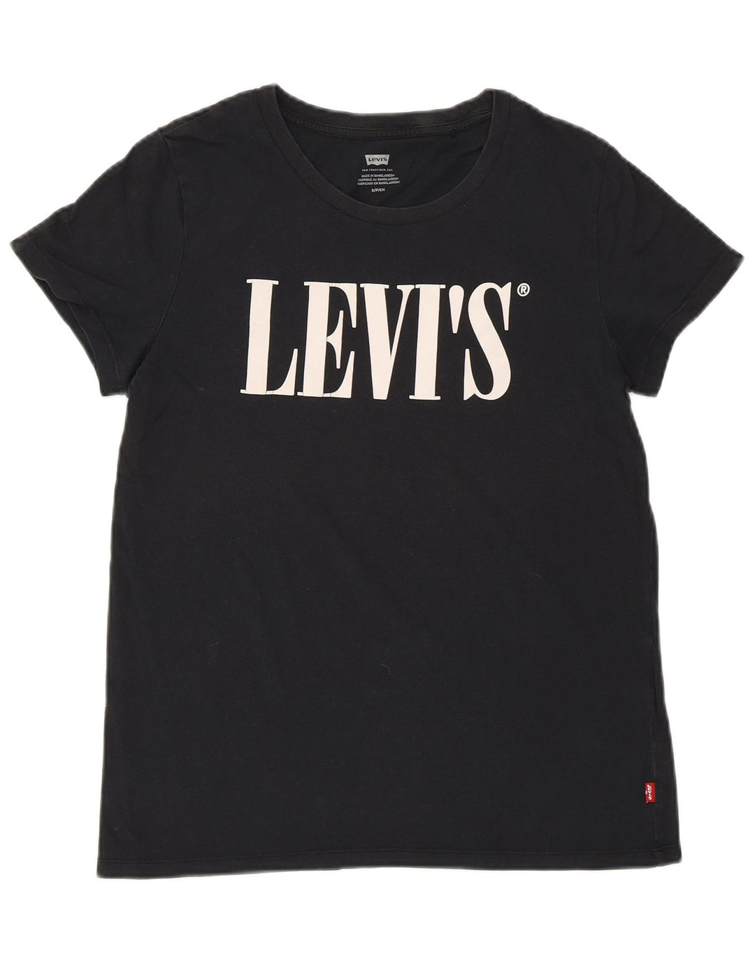 Camiseta feminina gráfica LEVI'S UK 10 pequena preta