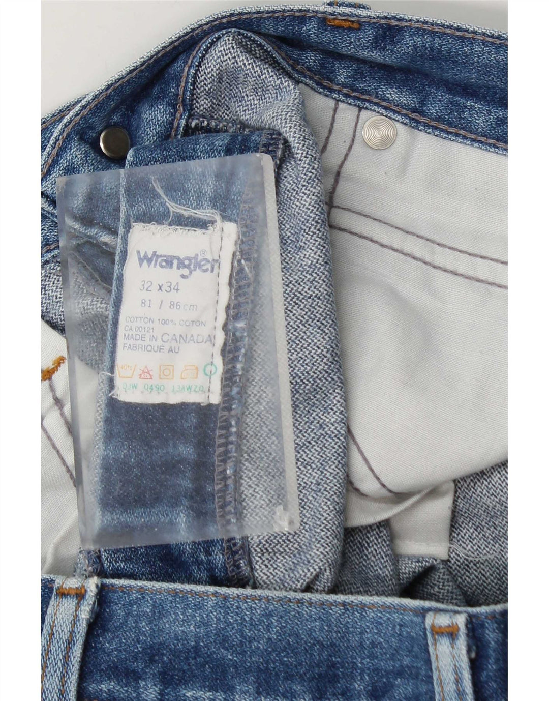 Wrangler Mens Straight Jeans W32 L31 Azul Algodão