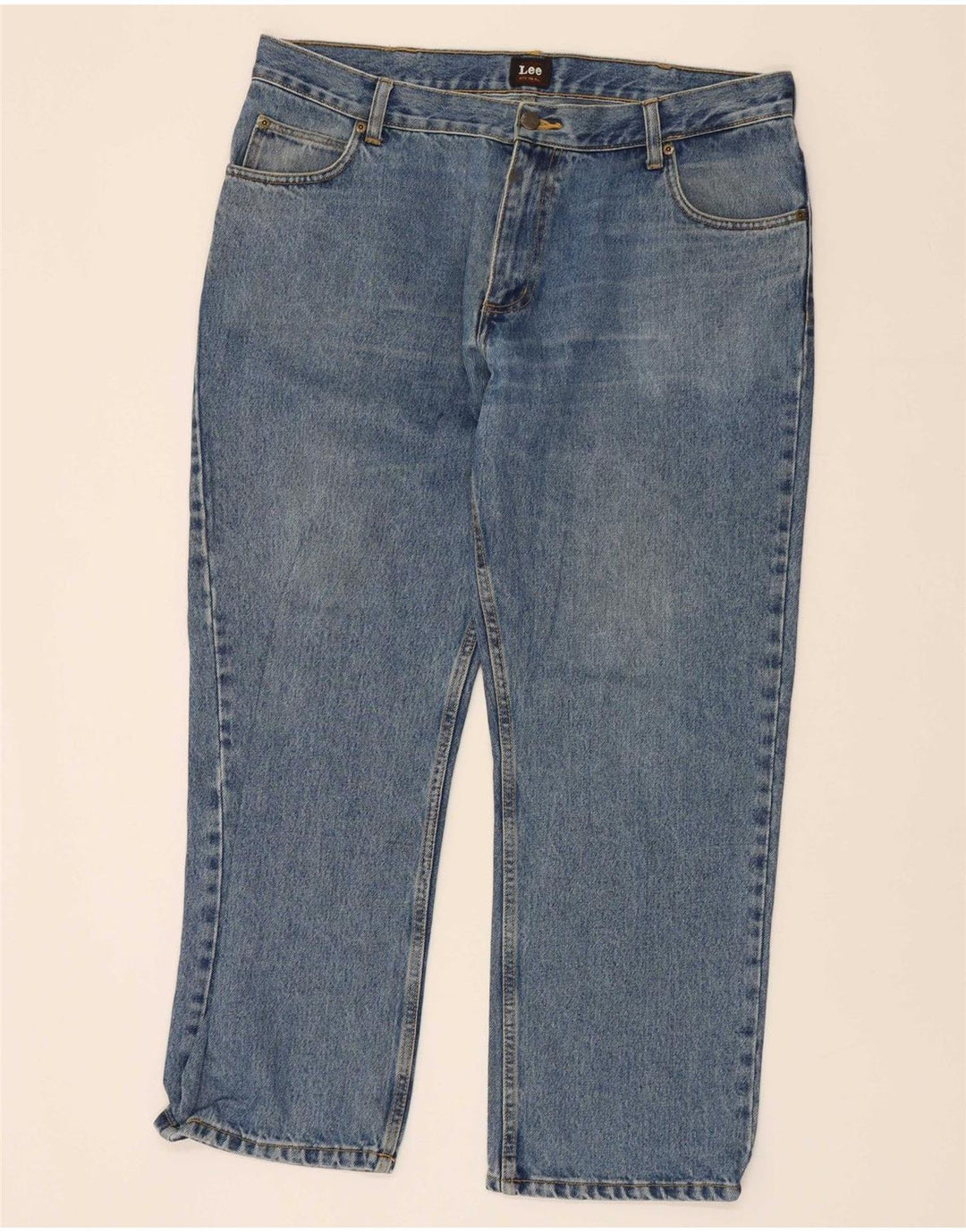 LEE Masculino Brooklyn Straight Jeans W38 L27 Azul Algodão