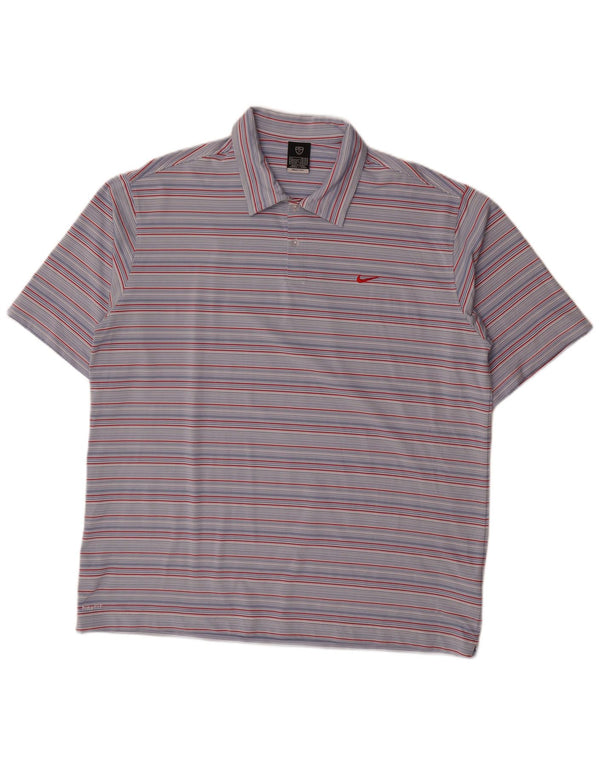 Camisa polo masculina Nike UK 45/47 XL poliéster listrado azul