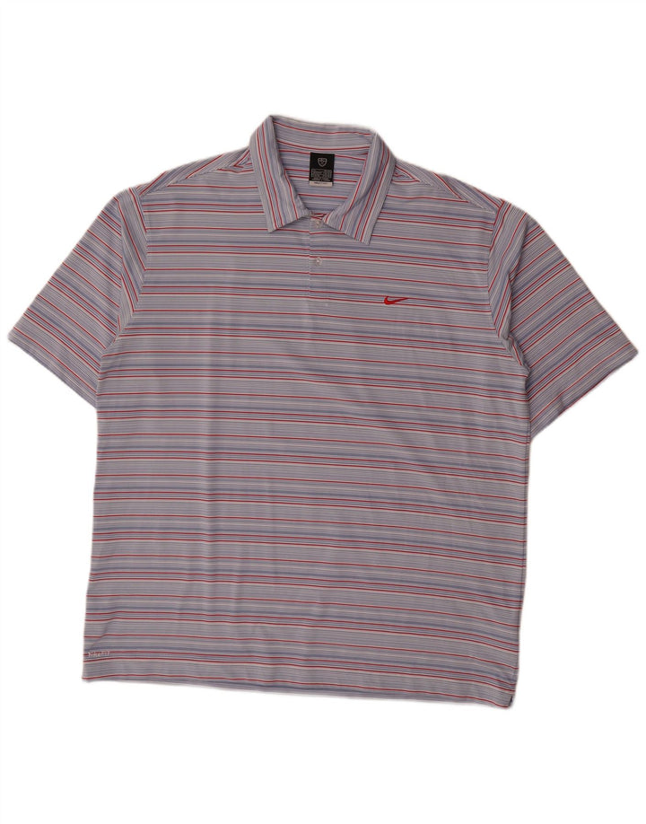 Camisa polo masculina Nike UK 45/47 XL poliéster listrado azul