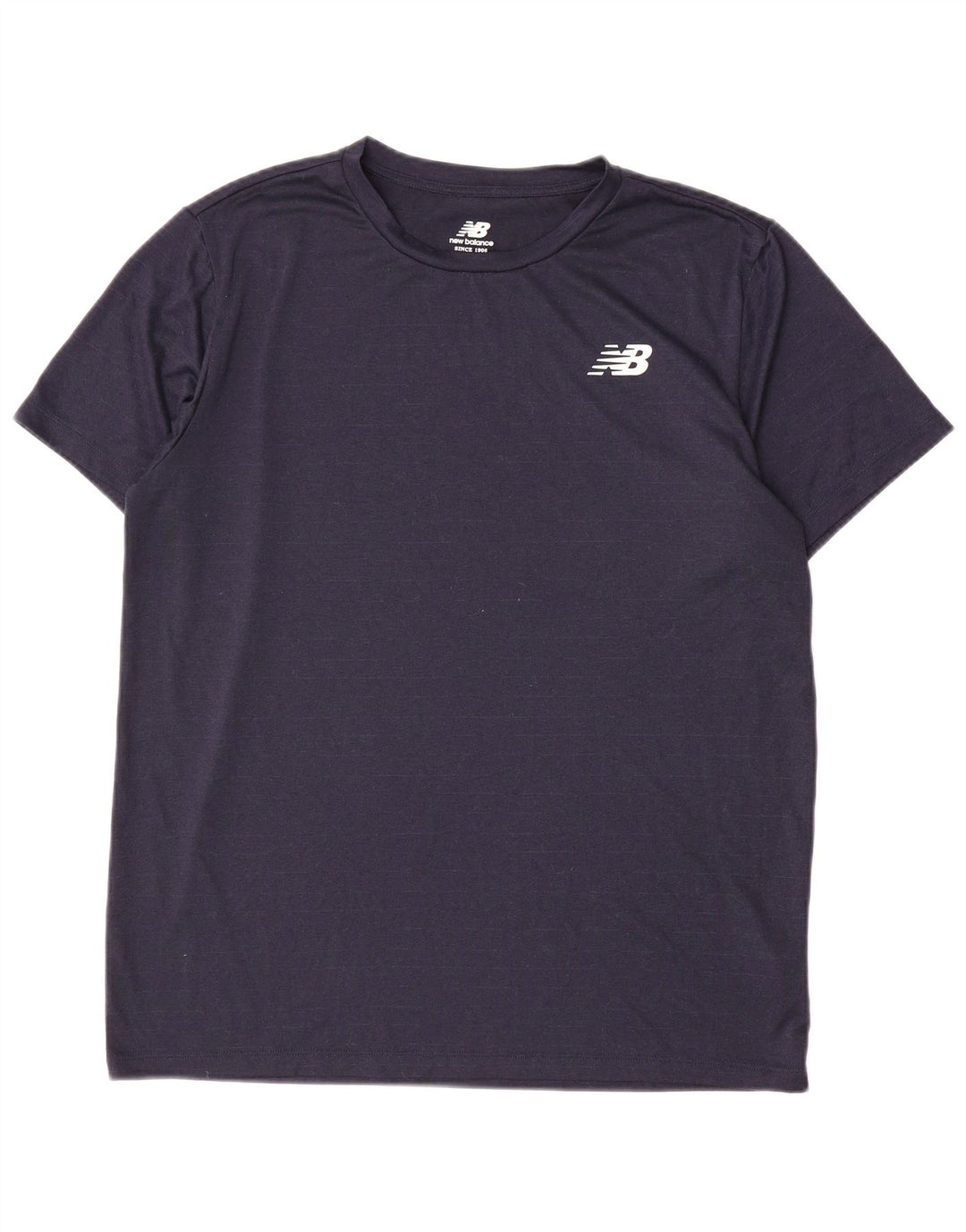 Camiseta masculina New Balance grande poliéster listrado azul marinho