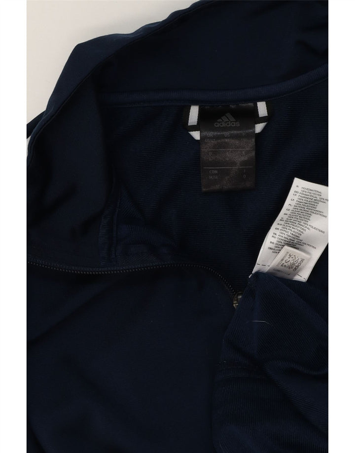 Adidas Mens Tracksuit Top Jacket UK 40/42 Médio Azul Marinho Poliéster