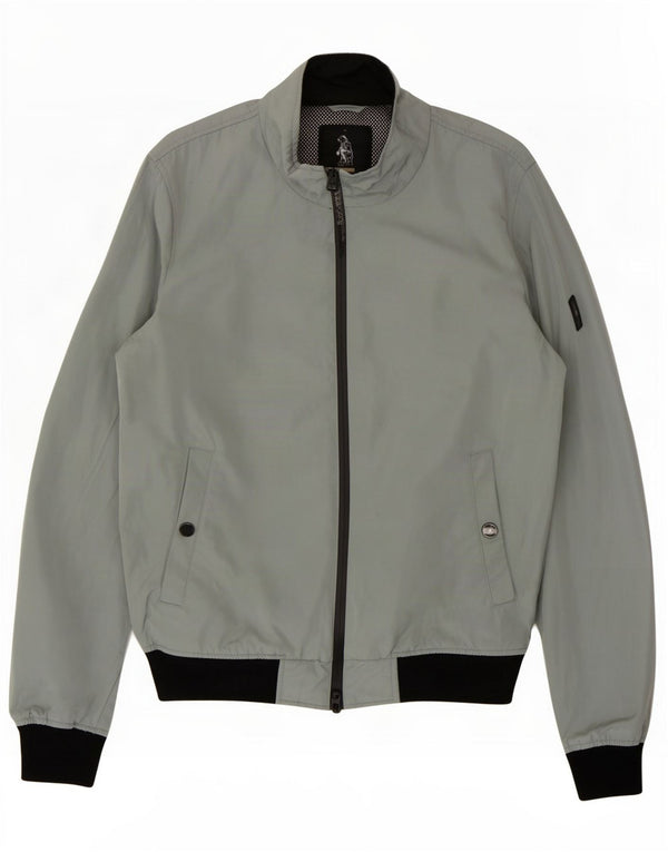 Jaqueta bomber masculina Refrigue UK 38 poliéster colorblock cinza médio