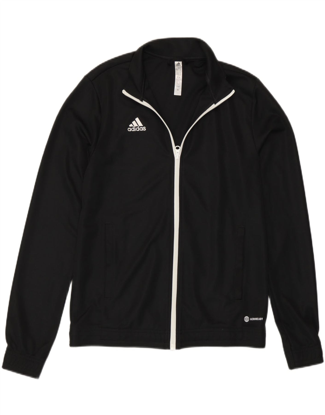 Adidas Womens Aeroready Tracksuit Top Jacket Reino Unido 12/14 Médio Preto