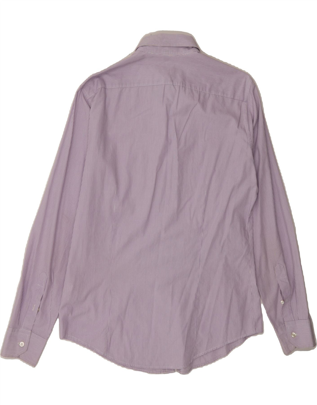 BENETTON Mens Shirt Large Purple Pinstripe Cotton Vintage Benetton and Second-Hand Benetton from Messina Hembry 