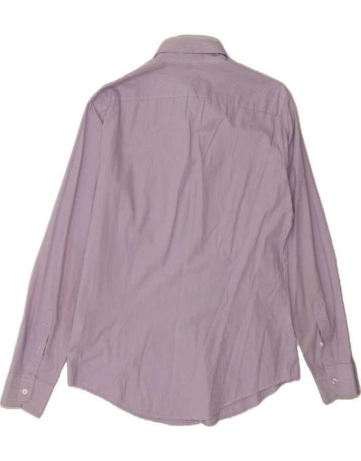 BENETTON Mens Shirt Large Purple Pinstripe Cotton Vintage Benetton and Second-Hand Benetton from Messina Hembry 