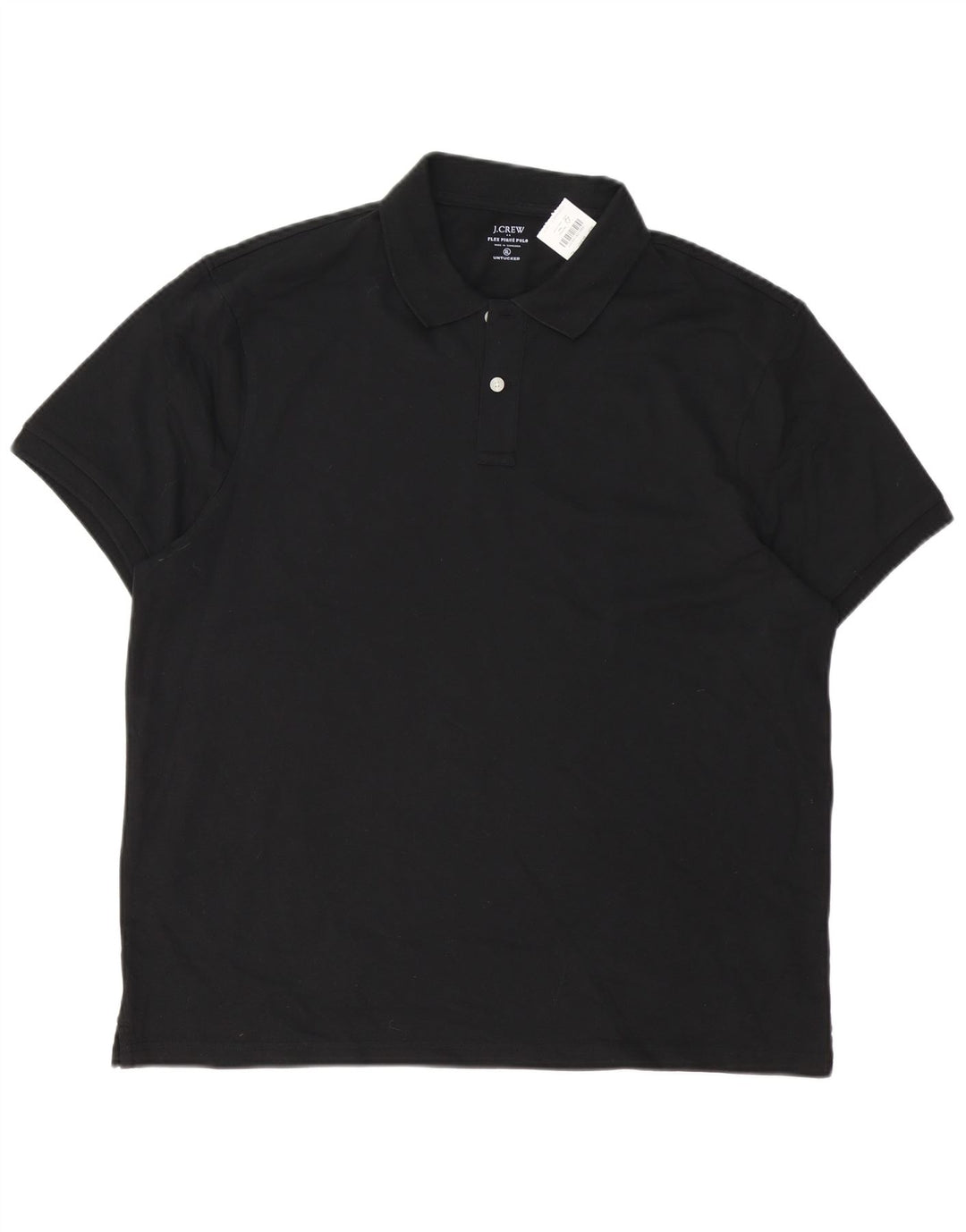 Camisa polo masculina J. CREW XL de algodão preto