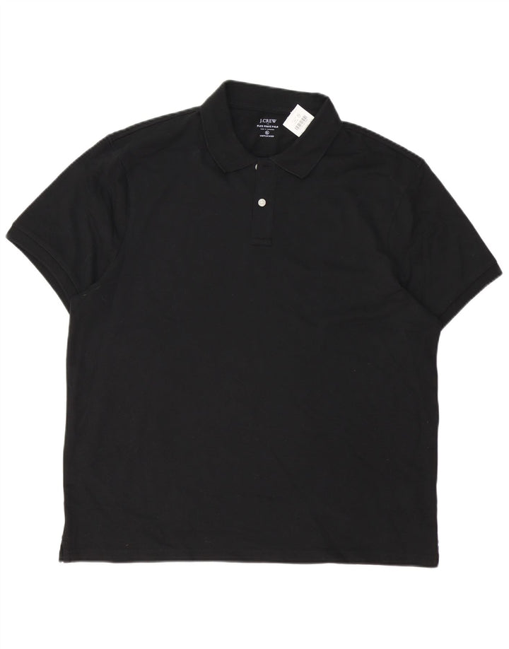 Camisa polo masculina J. CREW XL de algodão preto