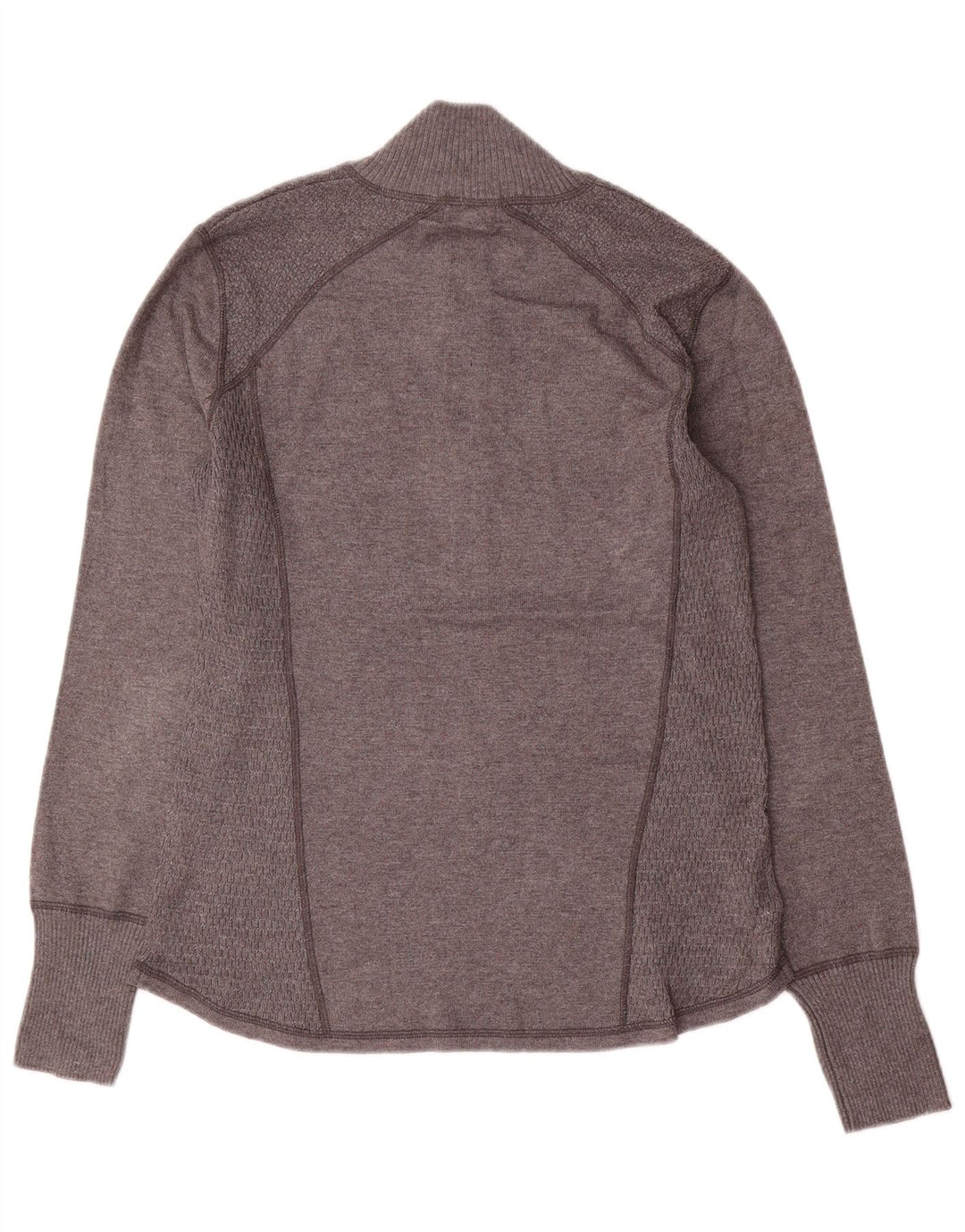 Suéter feminino Eddie Bauer com gola e zíper Reino Unido 16 grande cinza