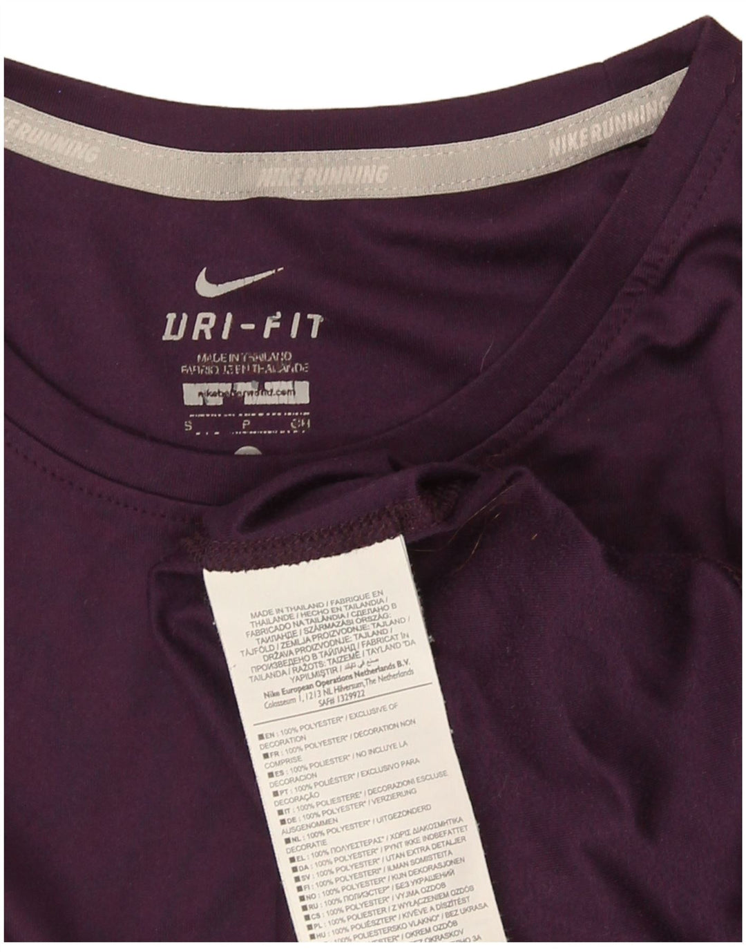 Camiseta feminina Nike Dri Fit Top UK 8 pequena roxa poliéster