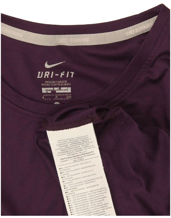 Camiseta feminina Nike Dri Fit Top UK 8 pequena roxa poliéster