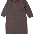 Vestido feminino Boden manga 3/4 Reino Unido 12 cinza médio