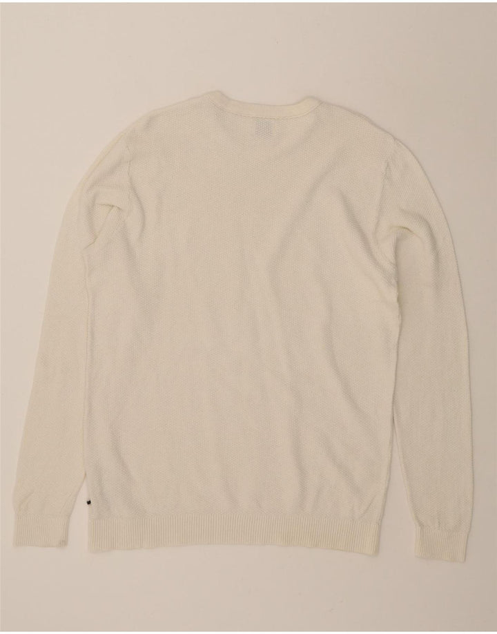 JACK & JONES Mens Crew Neck Jumper Sweater XL Off White Cotton Vintage Jack & Jones and Second-Hand Jack & Jones from Messina Hembry 
