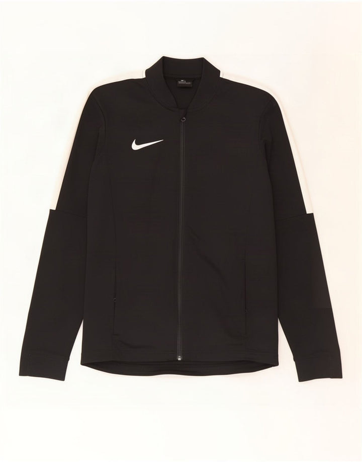 Nike Mens Dri Fit Tracksuit Top Jacket Pequeno Preto Colourblock Poliéster