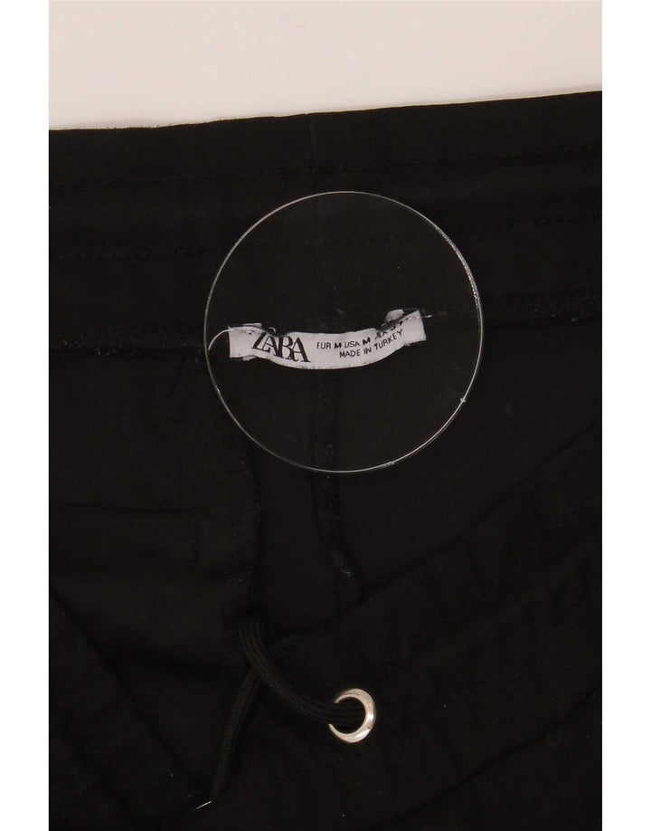 Zara Calça de treino masculina Joggers médio preto poliéster