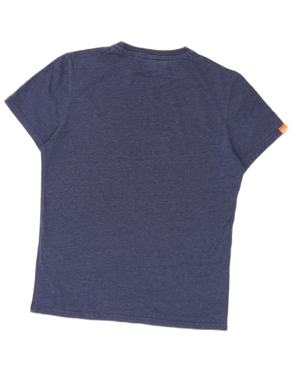 Camiseta masculina Superdry com estampa gráfica grande algodão azul