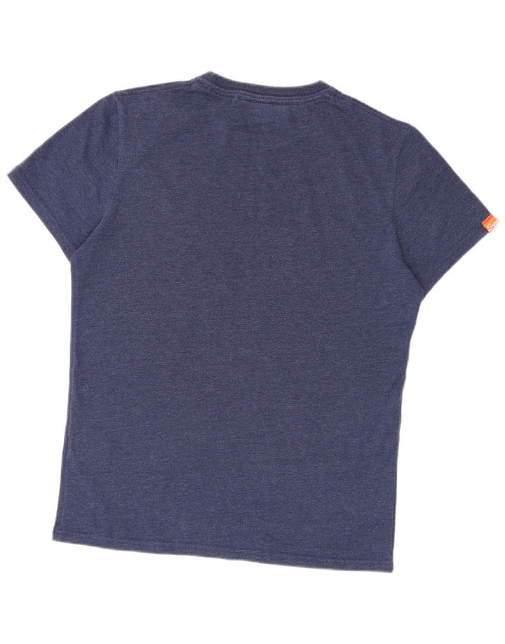 Camiseta masculina Superdry com estampa gráfica grande algodão azul