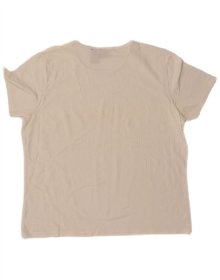Camiseta feminina IZOD UK 18 XL algodão branco