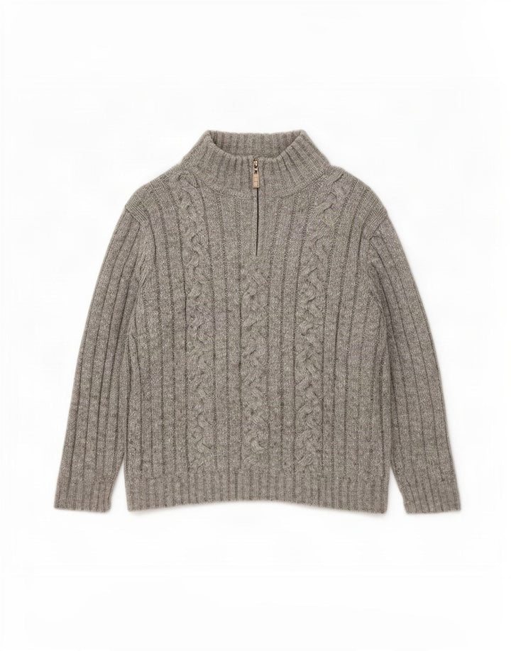 Suéter masculino Marks & Spencer com zíper e gola XL cinza acrílico