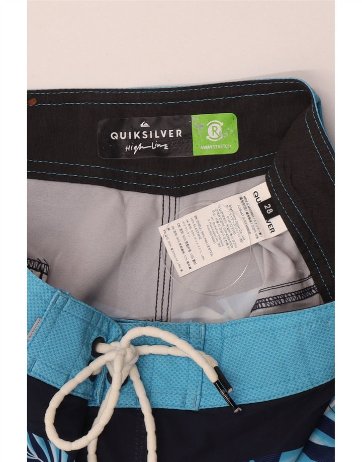Shorts de natação masculino Quiksilver pequeno azul floral poliéster