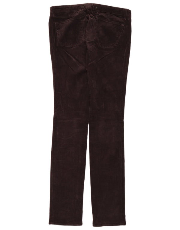 Calça feminina skinny de veludo J Brand W31 L34 algodão borgonha