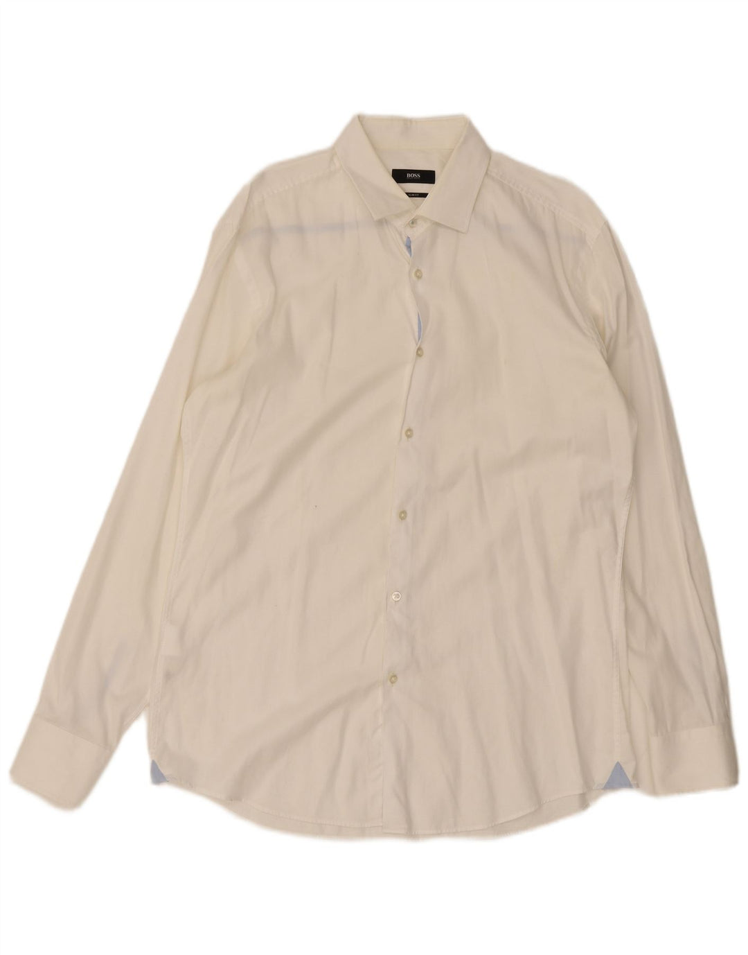 Hugo Boss Mens Slim Fit Camisa Tamanho 16 Grande Branco