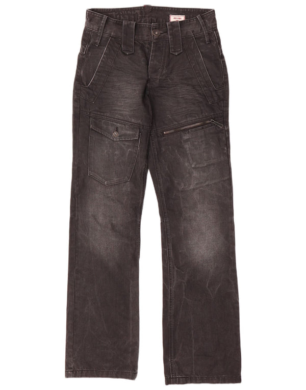 Jack & Jones Mens Cargo Straight Jeans W28 L32 Algodão Cinza