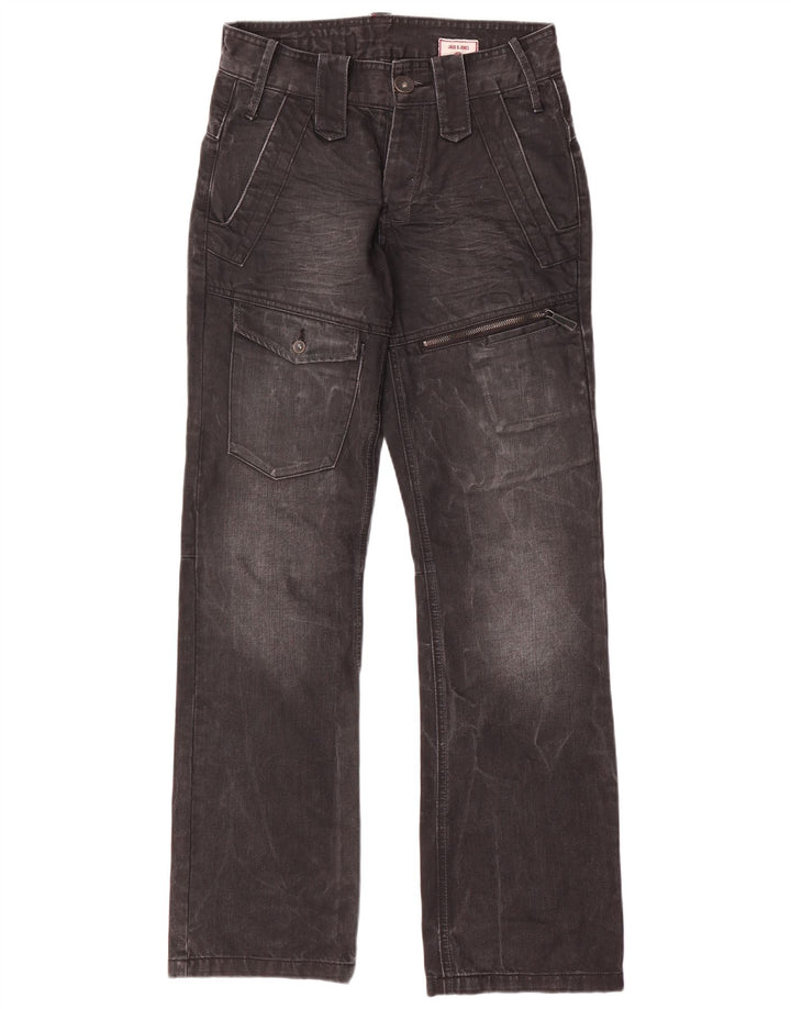 Jack & Jones Mens Cargo Straight Jeans W28 L32 Algodão Cinza