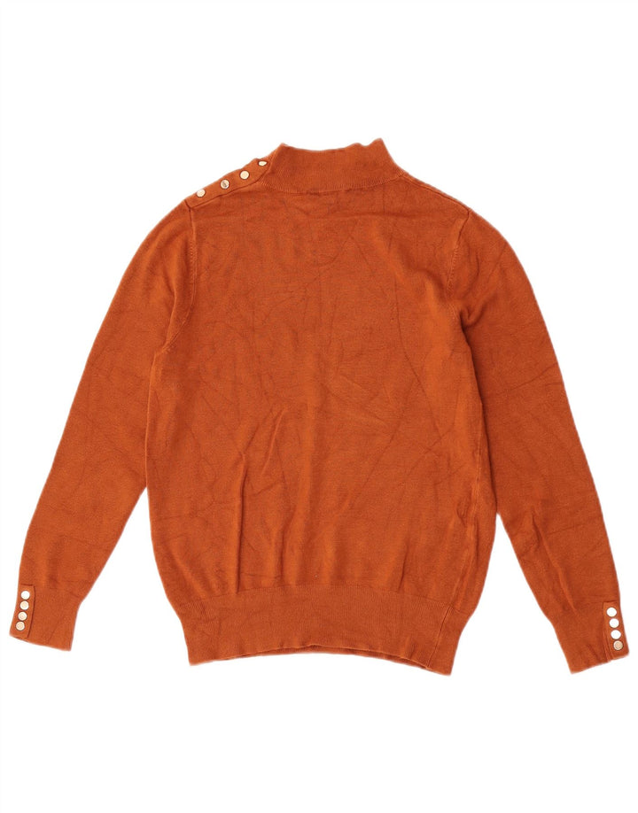 Suéter feminino Coast com gola tartaruga Reino Unido 12 viscose marrom médio