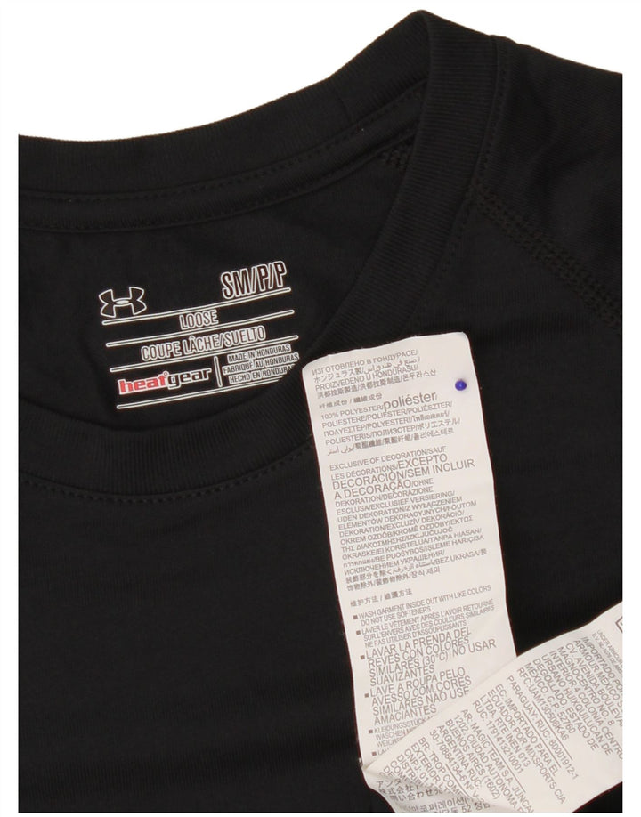 Camiseta masculina Under Armour Heat Gear Graphic Top pequeno poliéster preto