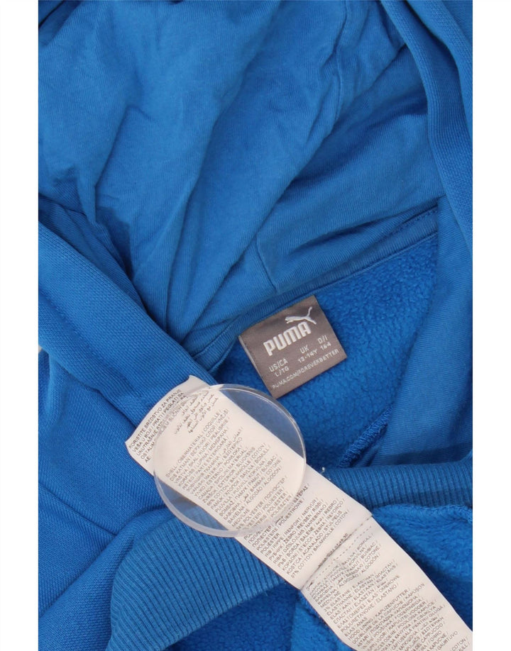 Jumper com capuz gráfico feminino PUMA 13-14 anos algodão azul