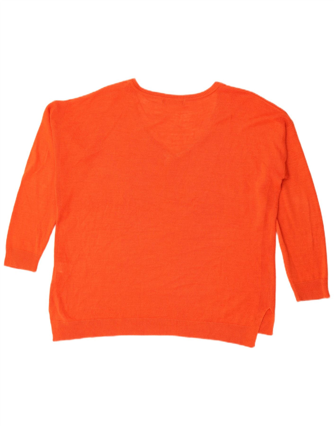 Suéter feminino Marks & Spencer grande com decote em V Reino Unido 14 grande laranja