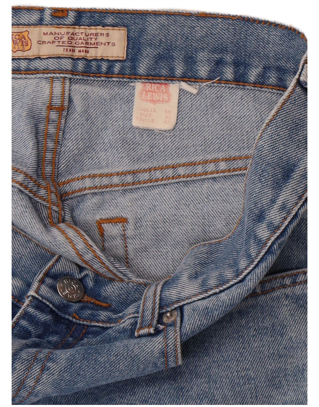 Rica Lewis Calça jeans reta masculina W33 L31 Azul