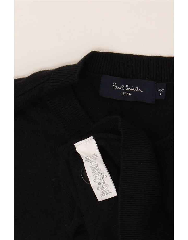 Suéter masculino Paul Smith com gola redonda, grande algodão preto