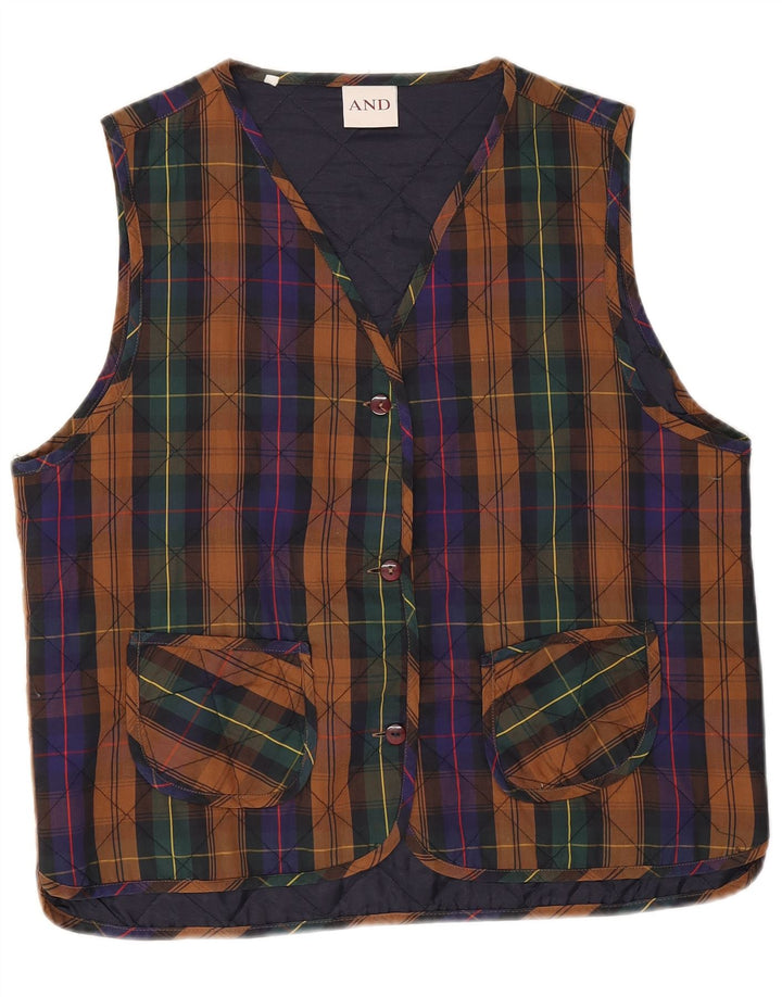 E Colete Acolchoado Feminino UK 14 Grande Xadrez Multicolorido